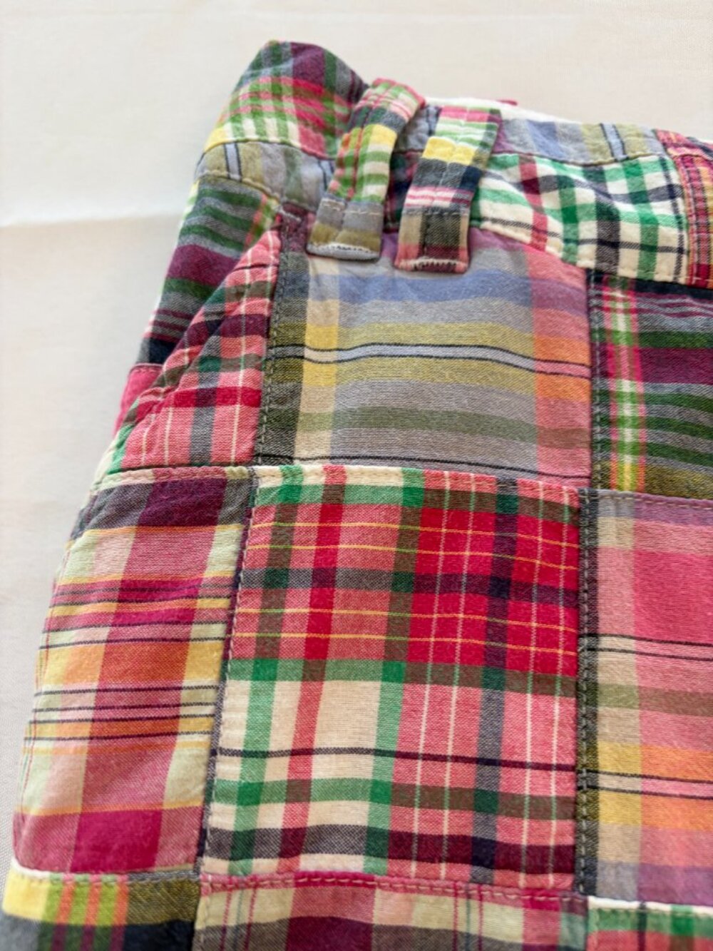 Tommy Hilfiger Madras Plaid Patchwork Mini Skirt Size 2 - Picture 3 of 9